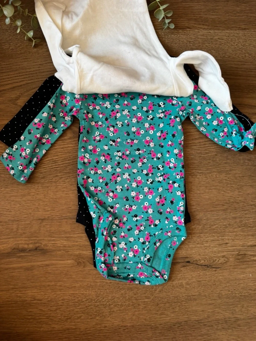 Carter's Just One You 3-Pack Baby Girl Bodysuits NWT 6M Floral Long Sleeve Set